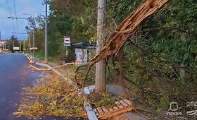 Vėjo pridaryta žala Vilniaus mieste