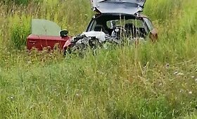 Trijų automobilių avarija Vilniaus rajone, Ažulaukės kaime