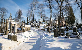 Rasų kapinės žiemą