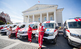 Naujų greitosios medicinos pagalbos automobilių perdavimas &scaron;alies savivaldybių greitosios medicinos pagalbos centrams