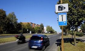 &Scaron;viesoforas su greičio matuokliu Kalvarijų gatvėje