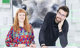 15min studijoje &ndash; filmo &bdquo;Animus Animalis&ldquo; režisierė Aistė Žegulytė ir montažo režisierius Mikas Žukauskas.