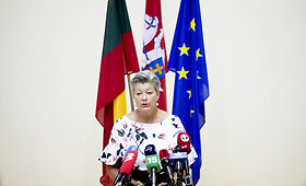 Agnės Bilotaitės ir Europos Komisijos narės Ylvos Johansson spaudos konferencija