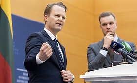 Gabrieliaus Landsbergio ir Danijos užsienio reikalų ministro Jeppe Kofod spaudos konferencija