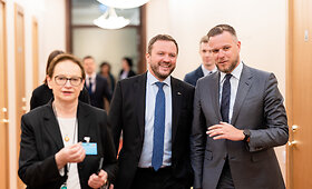 Estijos užsienio reikalų ministro Margus Tsakhna ir Gabrieliaus Landsbergio spaudos konferencija