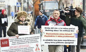 ŽIV bendruomenės narių teatralizuota piketo akcija
