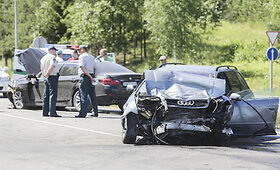 &bdquo;Bmw&ldquo; ir &bdquo;Audi&ldquo; avarija Nemenčinėje