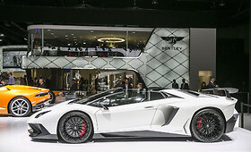 &bdquo;Lamborghini&ldquo; stendas Frankfurto automobilių parodoje