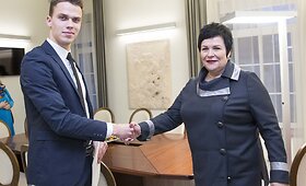 Studentas Justinas &Scaron;vėgžda susitiko su &Scaron;vietimo ir mokslo ministre Audrone Pitrėniene