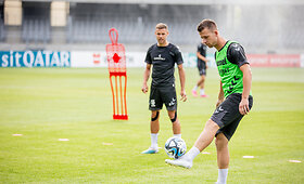 Lietuvos futbolo rinktinės treniruotė prie&scaron; rungtynes su Juodkalnija Kaune