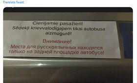 Socialiniuose tinkluose paplito netikras nurodymas rusakalbiams sėsti į autobuso galą