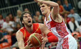 Olimpiados B grupės mačas: Rusija - Ispanija - 77:74