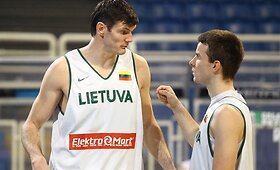Lietuvos krep&scaron;inio rinktinės treniruotė OAKA arenoje