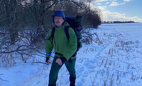 Aktyvaus poilsio &scaron;alininkas Gediminas Jasas ryžosi 360 kilometrų kelionei namo pėsčiomis