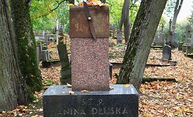 Aviatorės, menininkės Janinos Dluskos antkapis Bernardinų kapinėse