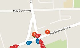 Avarijoje Vilniuje J.Basanavičiaus ir &Scaron;vitrigailos gatvių sankryžoje