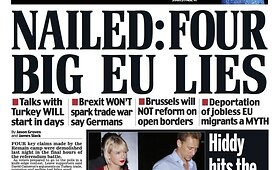 Britų spaudos pirmieji puslapiai referendumo dieną
