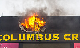 Gaisras &bdquo;Columbus Crew&ldquo; stadione.