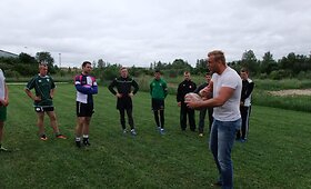 &Scaron;iaulių regbininkų treniruotė su profesionalu Jamesu Percivalu