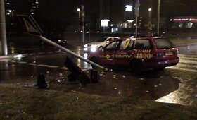 Autoįvykis &scaron;iąnakt Vilniuje, prie Spaudos rūmų (video) galerija