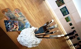 Marijampolėje eksponuojami dailininkės Juzės Katiliūtės darbai galerija