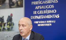 Spaudos konferencija dėl gaisro Alytuje