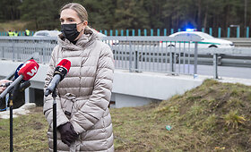 Agnės Bilotaitės ir Lietuvos policijos generalinio komisaro Renato Požėlos spaudos konferencija.
