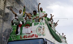 Alžyro futbolo rinktinės sutikimas sugrįžus i&scaron; Pasaulio čempionato Brazilijoje 