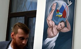 Vladimirą Putiną garbinanti paroda Maskvoje