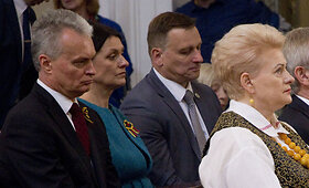 G. Nausėda ir D. Grybauskaitė &Scaron;v. Mi&scaron;iose Vilniaus Arkikatedroje bazilikoje