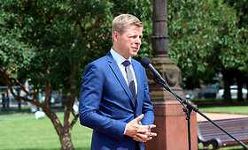 Spaudos konferencija Luki&scaron;kių aik&scaron;tėje