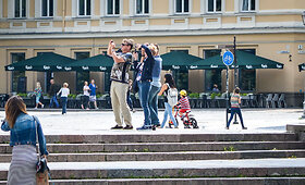 Turistai Vilniuje