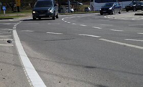 Naujai pažymėta žiedinė sankryža Vilniuje, Olandų g.