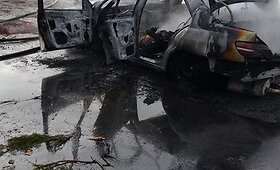 Kelyje Panevėžio link sudegė lengvasis automobilis