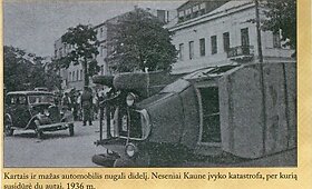 Eismo nelaimių nuotraukos,apra&scaron;ymai, tarpukario žiniasklaidoje