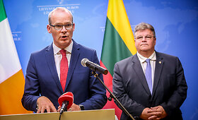 Airijos vicepremjero užsienio reikalų ir prekybos ministro Simono Coveney (Saimono Kouvnio) spaudos konferencija