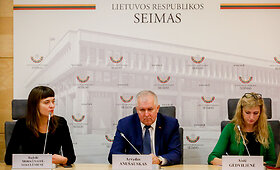 TSLKD frakcijos spaudos konferencija, kurioje aptarti pirminių rinkimų rezultatai