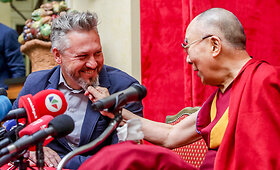 Dalai Lamos spaudos konferencija vie&scaron;butyje
