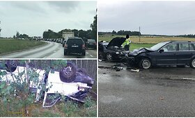 Prie Druskininkų susidūrus trims automobiliams sunkiai sužalotas vyras