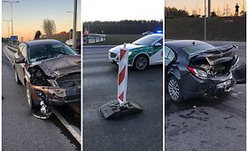Dėl aplaidžiai palikto kelio ženklo įvykusi avarija Vilniaus Vakariniame aplinkkelyje