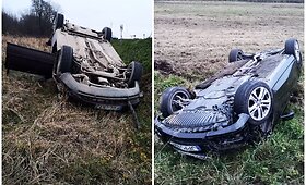 &Scaron;ilutės rajone po girto vairuotojo smūgio apvirto du automobiliai