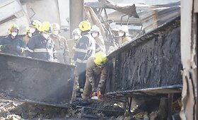 Prekybos centras Kremenčuke po rusų ap&scaron;audymo