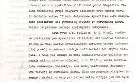 Vytauto Landsbergio-Žemkalnio ir kitų inžinierių raportas apie padėtį Vilniuje