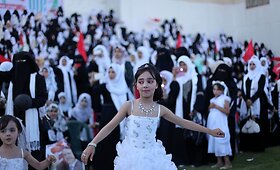 Masinė tuoktuvių ceremonija Palestinoje