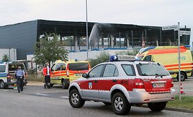 Vokietijoje sudegė būsimas pabėgėlių centras