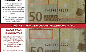 Padirbtų eurų požymiai