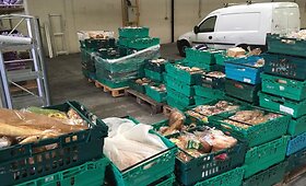 Prekybos centrų i&scaron;mestų maisto produktų parduotuvė Anglijos Lydso mieste.