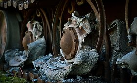 Kaune eksponuojamas Ukrainoje sunaikintas rusų tankas T-72B