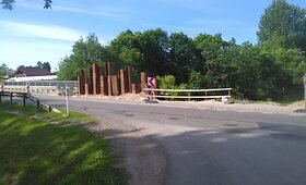 Pėsčiųjų bei dviračių tako įrengimo darbai Dotnuvoje 