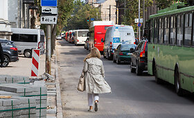 Automobilių spūstis Donelaičio gatvėje